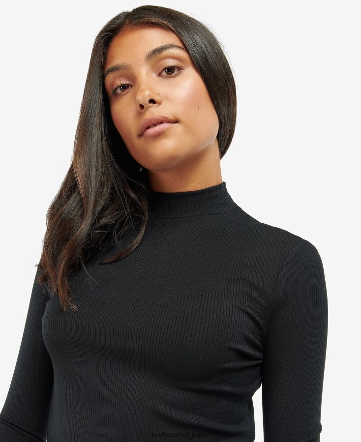 vêtements Barbour haut en vétel noir classique femmes T2L6ZP1708