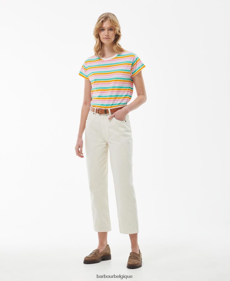 vêtements Barbour haut à feuilles persistantes rayure cascade femmes T2L6ZP1675