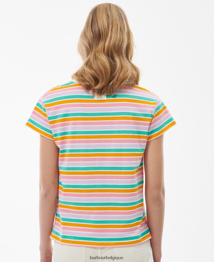 vêtements Barbour haut à feuilles persistantes rayure cascade femmes T2L6ZP1675