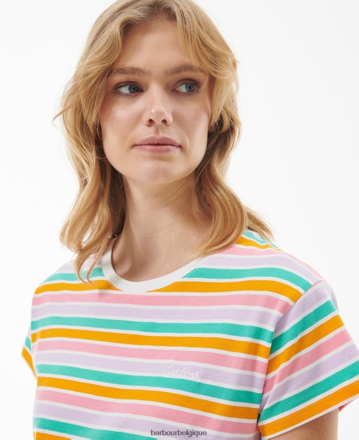 vêtements Barbour haut à feuilles persistantes rayure cascade femmes T2L6ZP1675