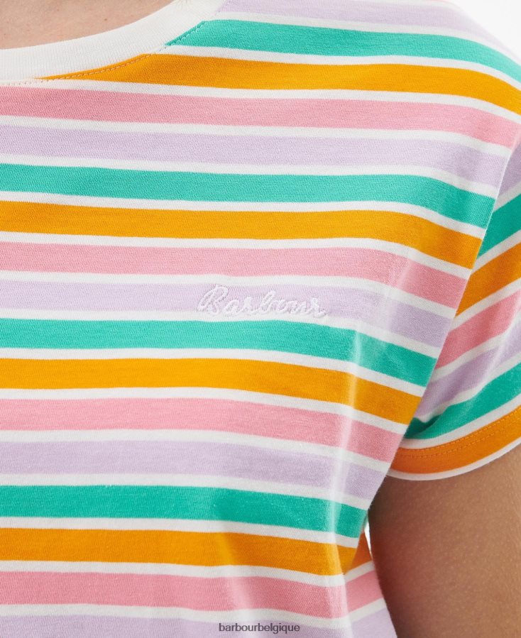 vêtements Barbour haut à feuilles persistantes rayure cascade femmes T2L6ZP1675