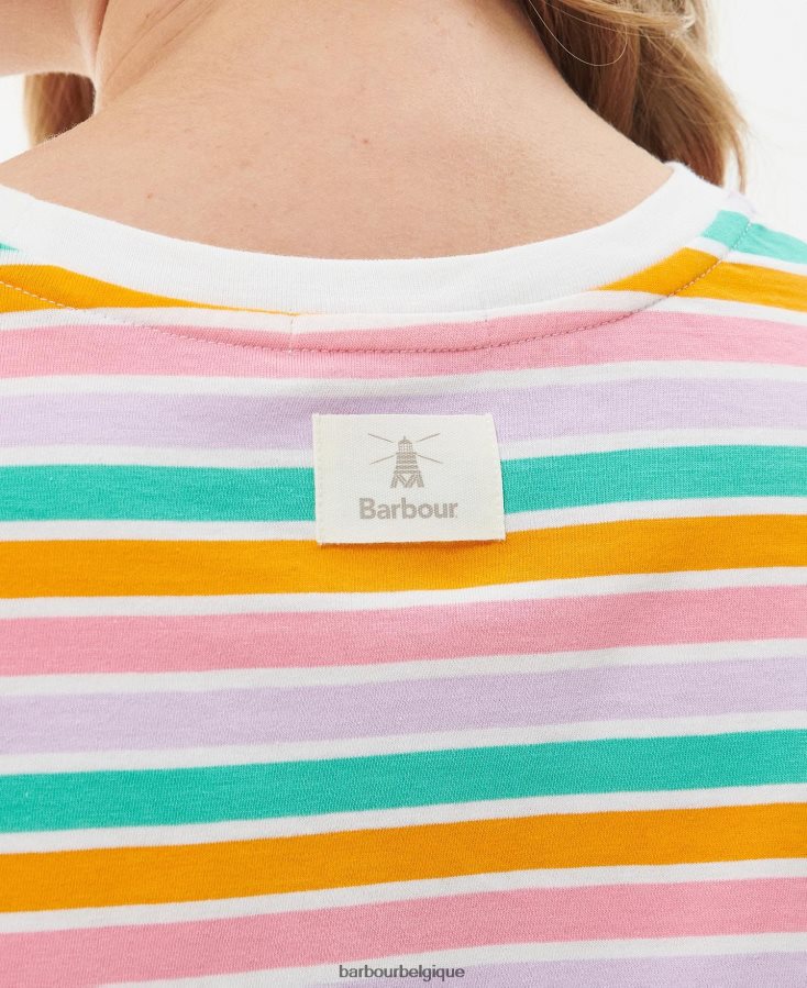 vêtements Barbour haut à feuilles persistantes rayure cascade femmes T2L6ZP1675