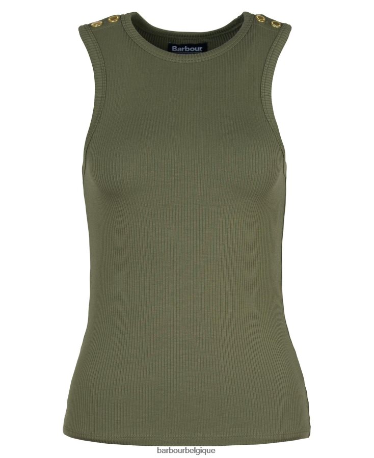 vêtements Barbour haut stretton sorbet citron vert femmes T2L6ZP1742