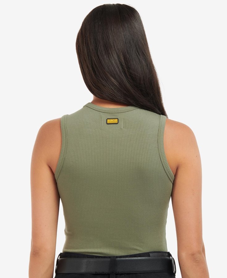 vêtements Barbour haut stretton sorbet citron vert femmes T2L6ZP1742