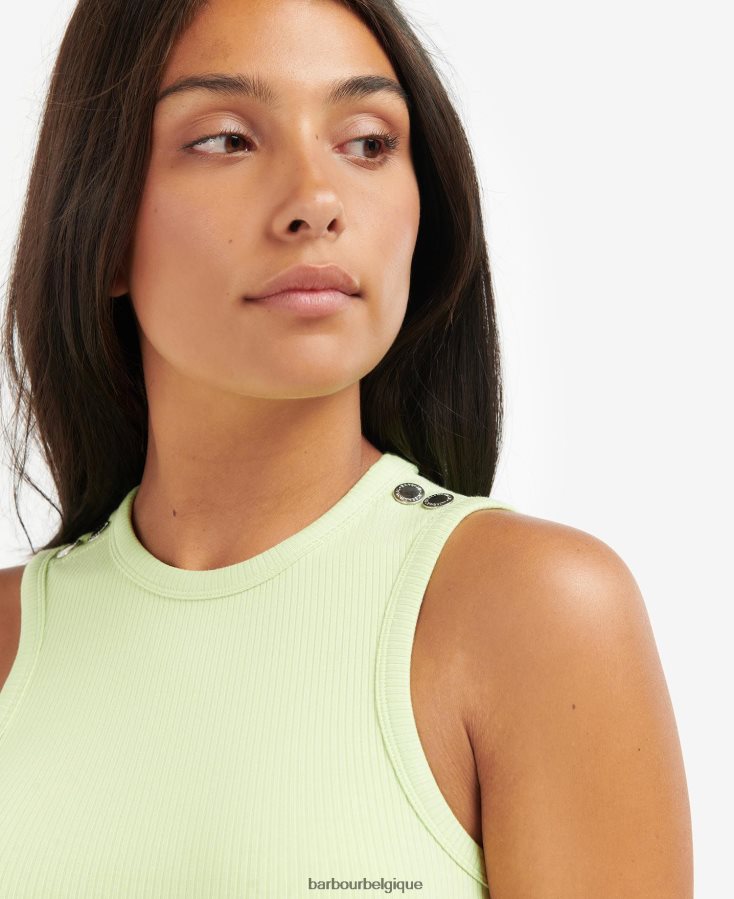 vêtements Barbour haut stretton sorbet citron vert femmes T2L6ZP1743