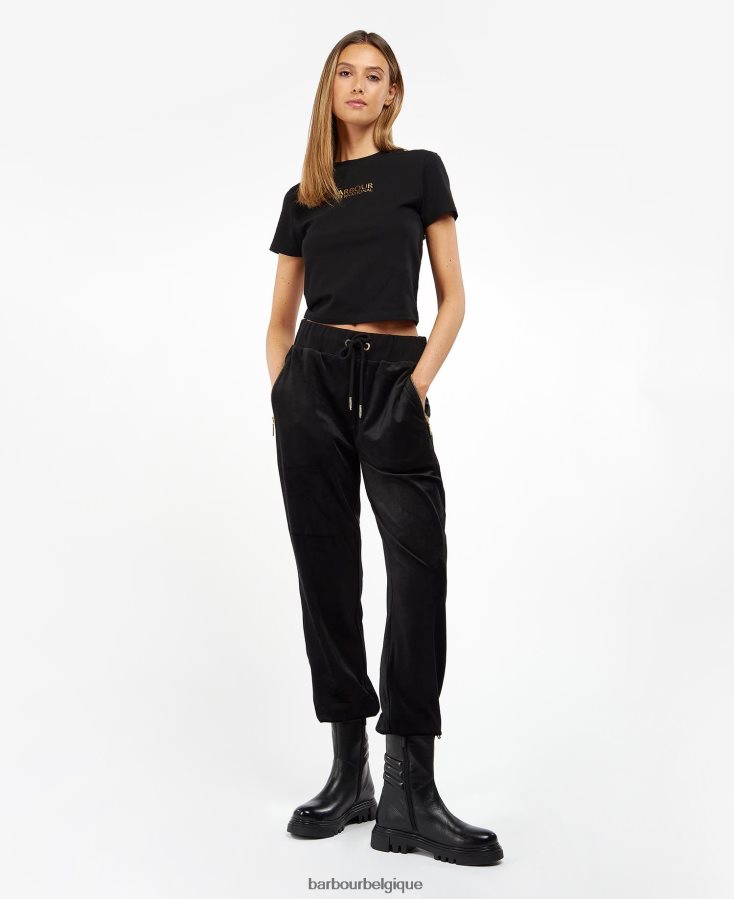 vêtements Barbour t-shirt Claremont noir classique femmes T2L6ZP1760