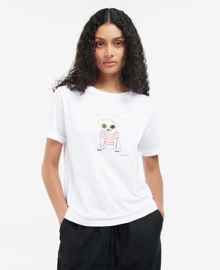 vêtements Barbour t-shirt addison blanc femmes T2L6ZP1666