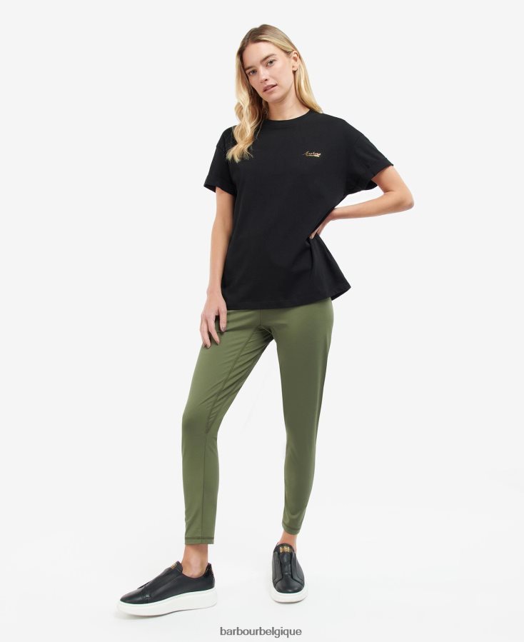 vêtements Barbour t-shirt alonso noir classique femmes T2L6ZP1715