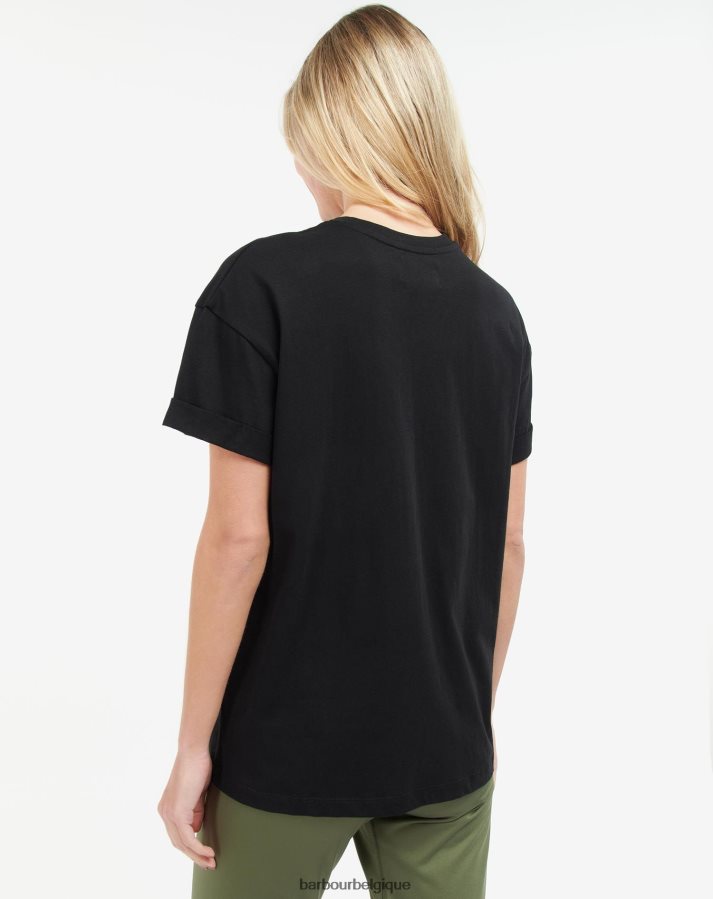 vêtements Barbour t-shirt alonso noir classique femmes T2L6ZP1715