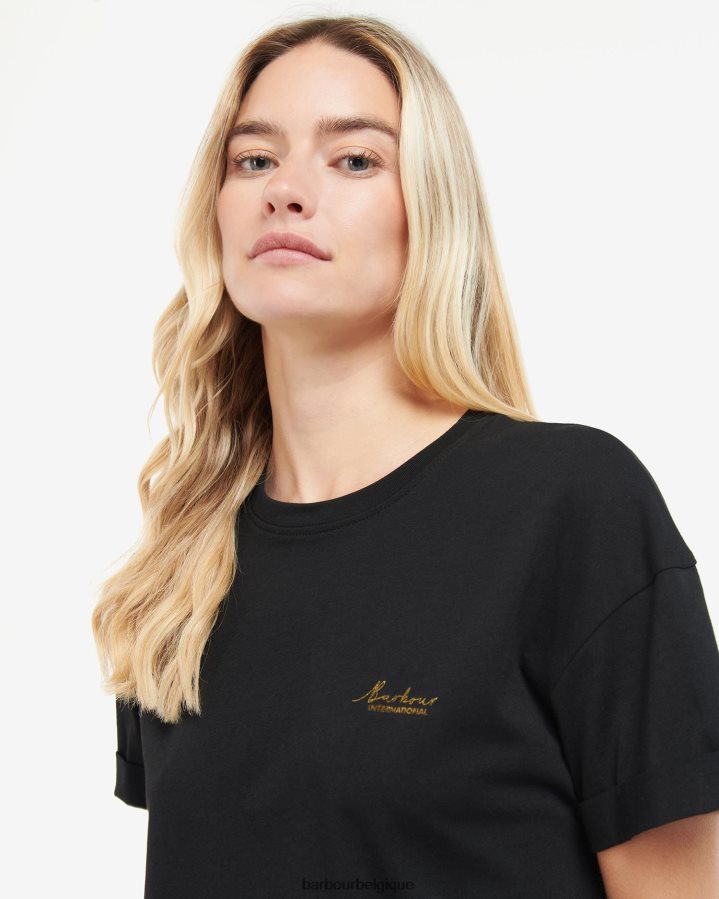 vêtements Barbour t-shirt alonso noir classique femmes T2L6ZP1715