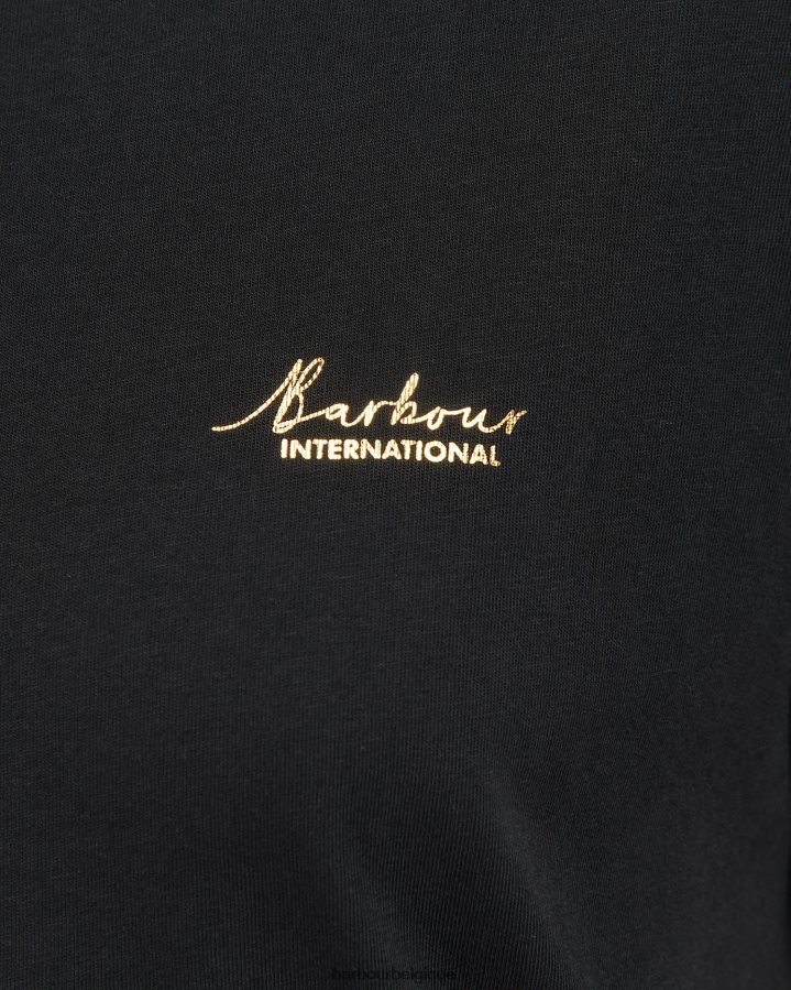 vêtements Barbour t-shirt alonso noir classique femmes T2L6ZP1715