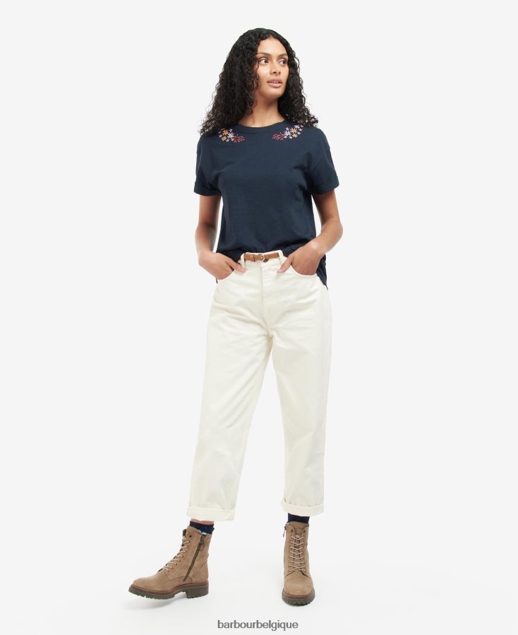 vêtements Barbour t-shirt apia blanc classique femmes T2L6ZP1750