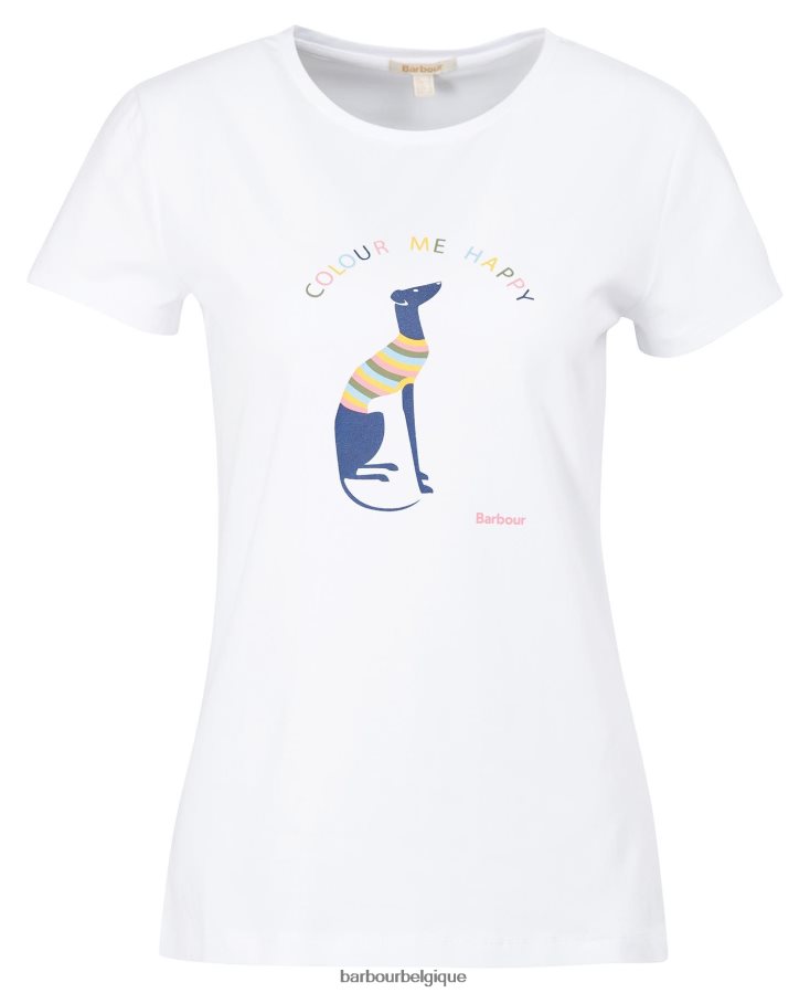 vêtements Barbour t-shirt bowland blanc classique femmes T2L6ZP1674