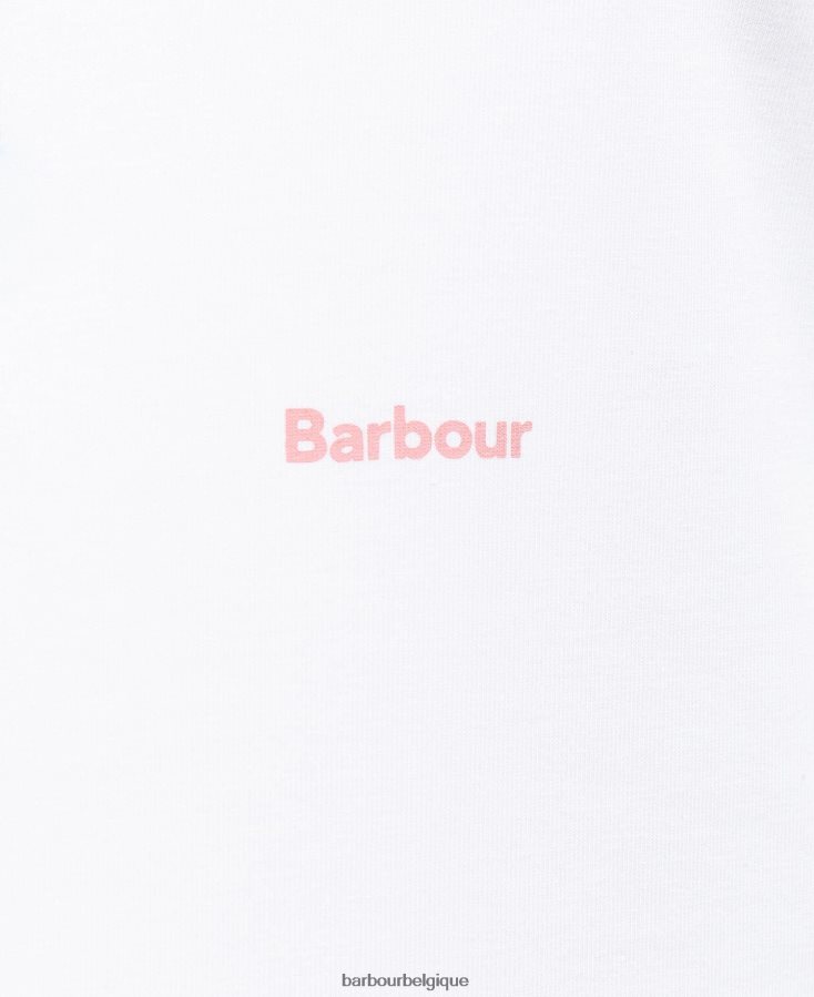 vêtements Barbour t-shirt bowland blanc classique femmes T2L6ZP1674