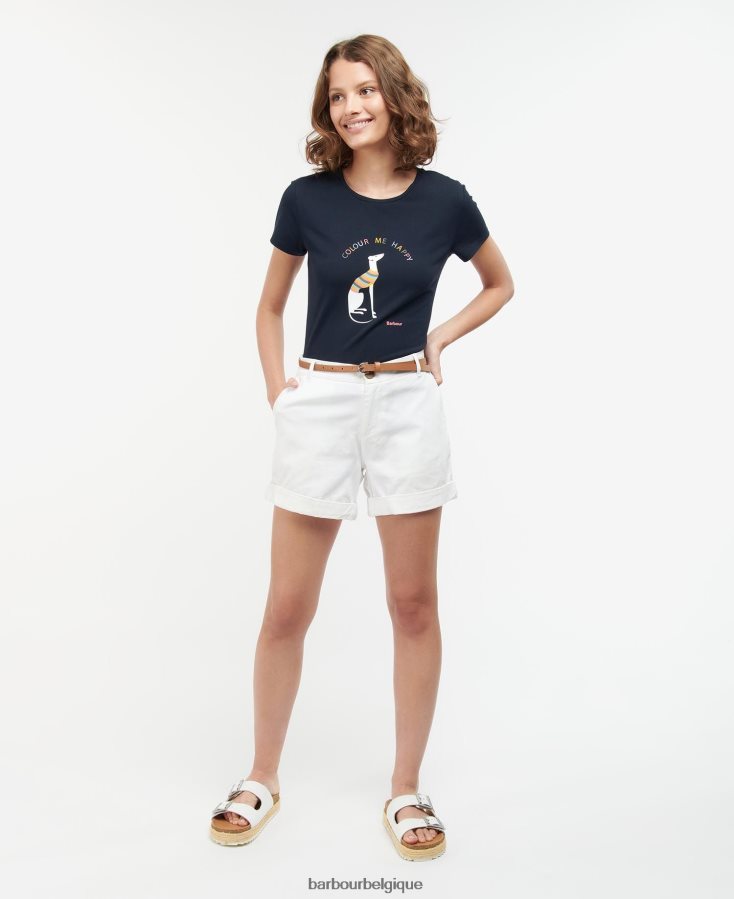 vêtements Barbour t-shirt bowland blanc classique femmes T2L6ZP1737