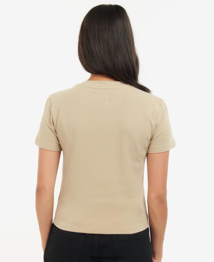 vêtements Barbour t-shirt court règne noir classique femmes T2L6ZP1691