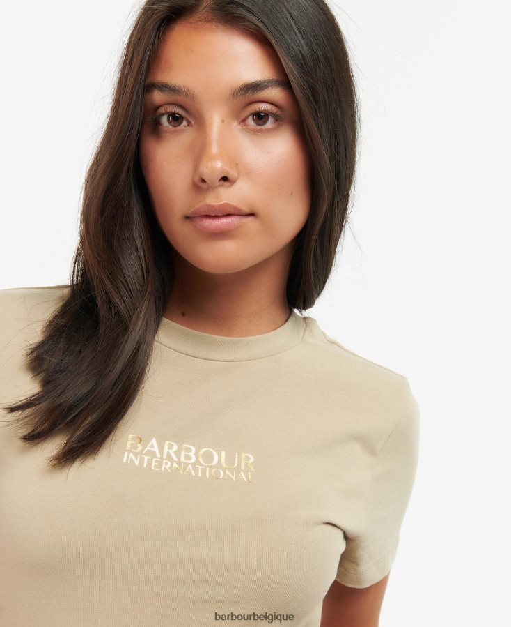 vêtements Barbour t-shirt court règne noir classique femmes T2L6ZP1691