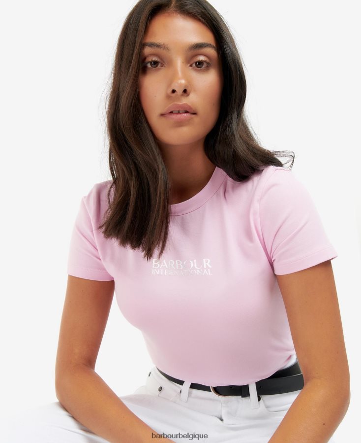 vêtements Barbour t-shirt court règne noir classique femmes T2L6ZP1718