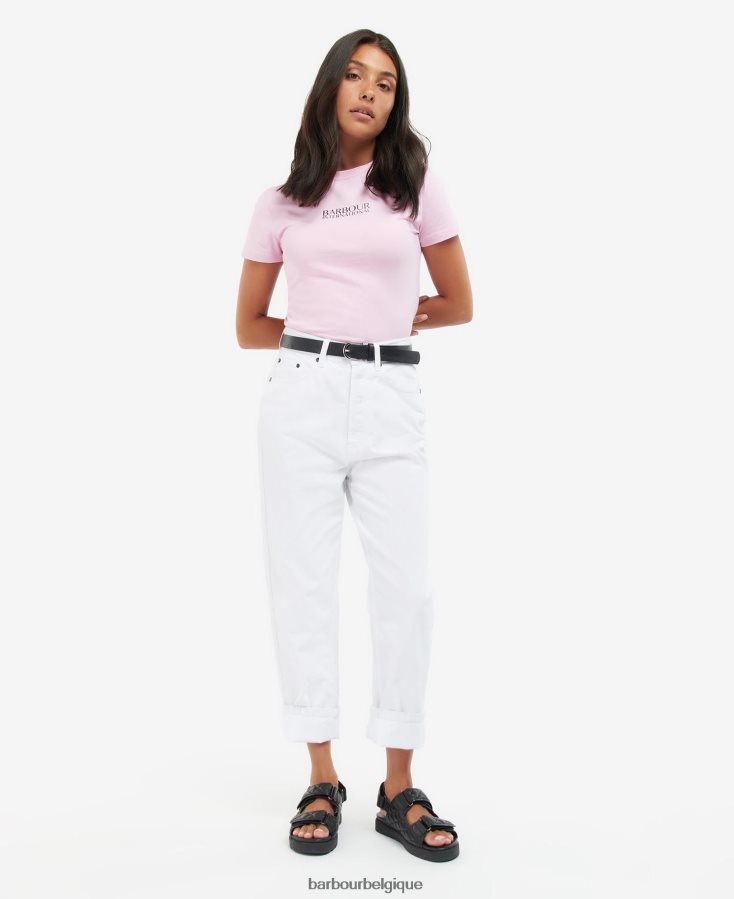 vêtements Barbour t-shirt court règne noir classique femmes T2L6ZP1718