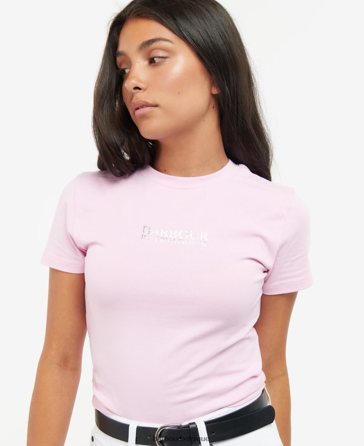 vêtements Barbour t-shirt court règne noir classique femmes T2L6ZP1718