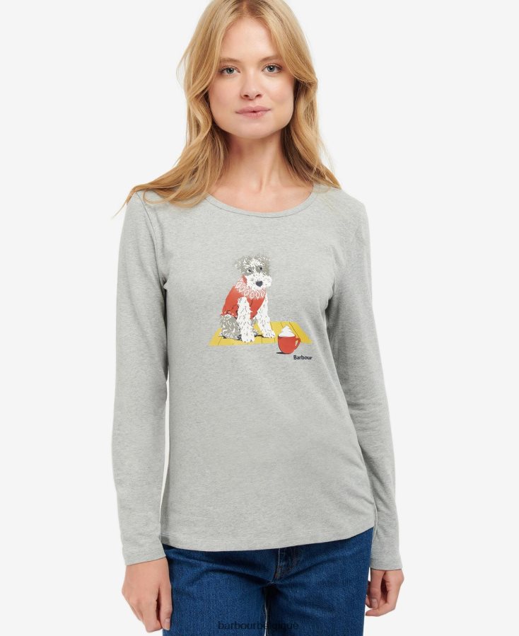 vêtements Barbour t-shirt fairfield gris chiné femmes T2L6ZP1745