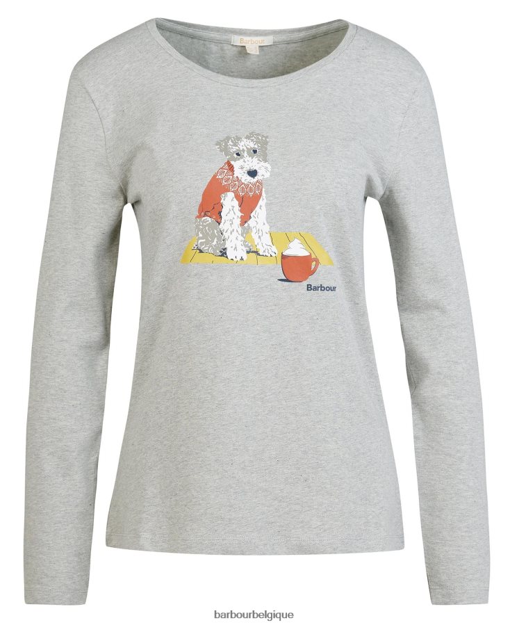 vêtements Barbour t-shirt fairfield gris chiné femmes T2L6ZP1745