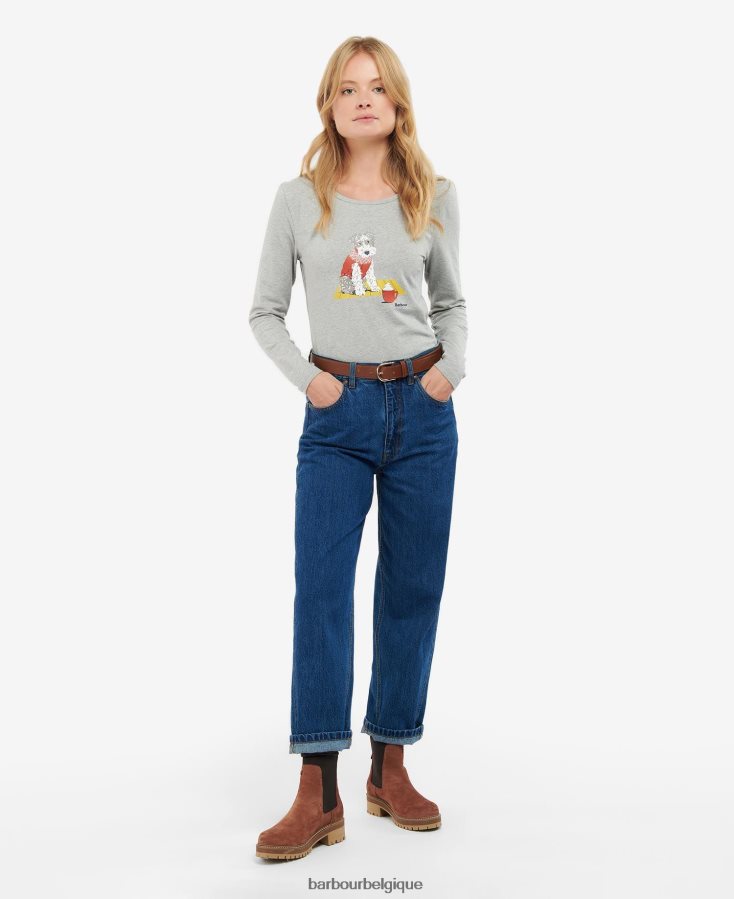 vêtements Barbour t-shirt fairfield gris chiné femmes T2L6ZP1745