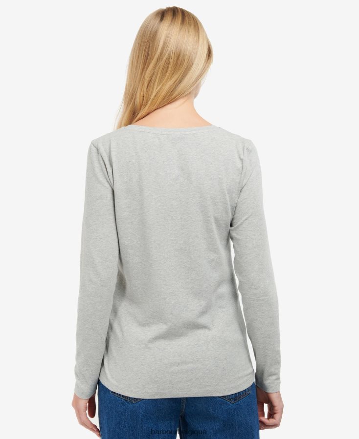 vêtements Barbour t-shirt fairfield gris chiné femmes T2L6ZP1745