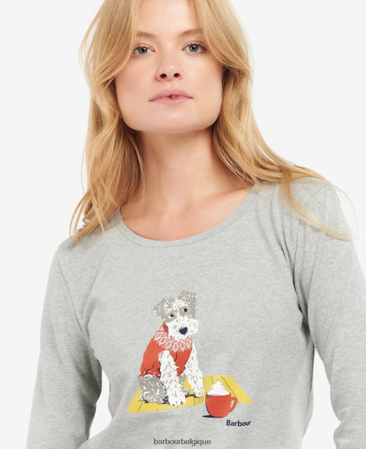 vêtements Barbour t-shirt fairfield gris chiné femmes T2L6ZP1745