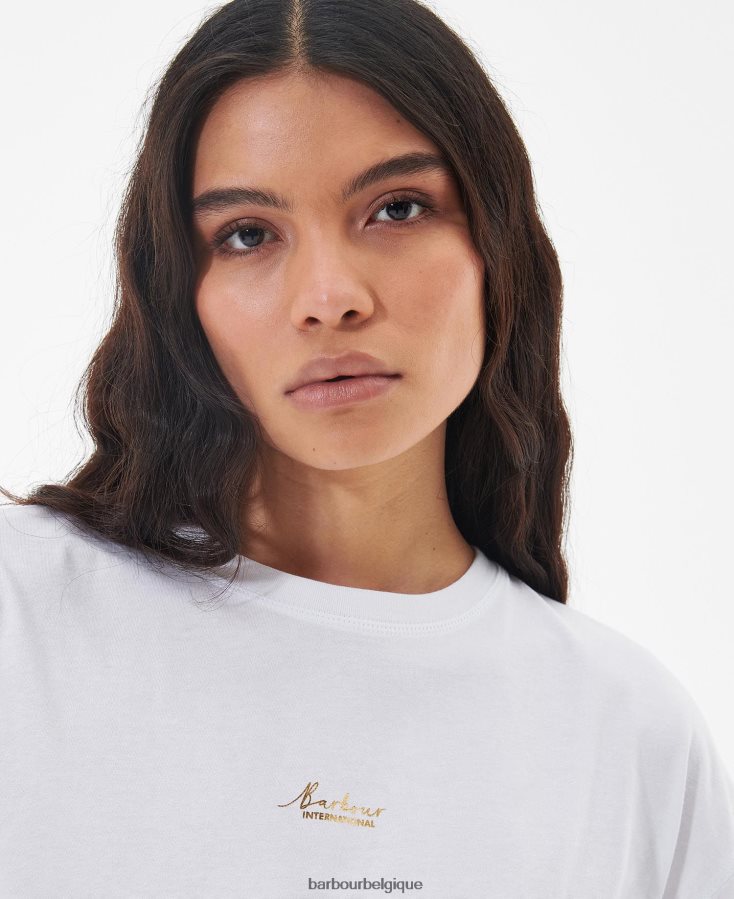 vêtements Barbour t-shirt halton rose tendre femmes T2L6ZP1713