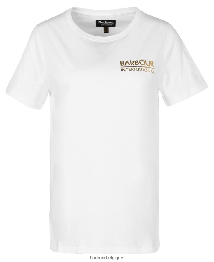 vêtements Barbour t-shirt kasuki blanc classique femmes T2L6ZP1748