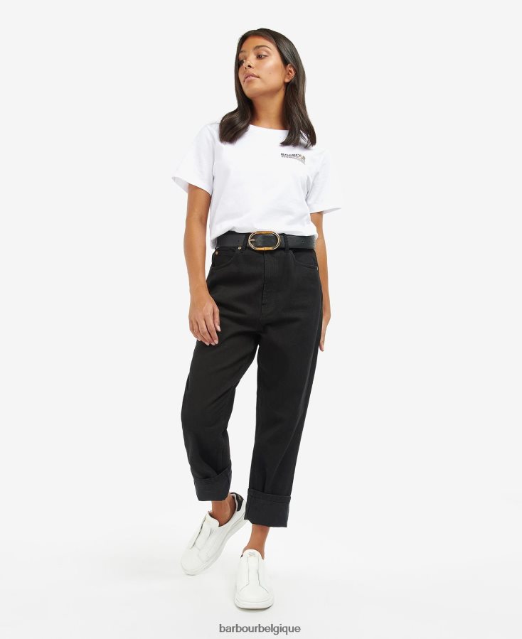 vêtements Barbour t-shirt kasuki blanc classique femmes T2L6ZP1748