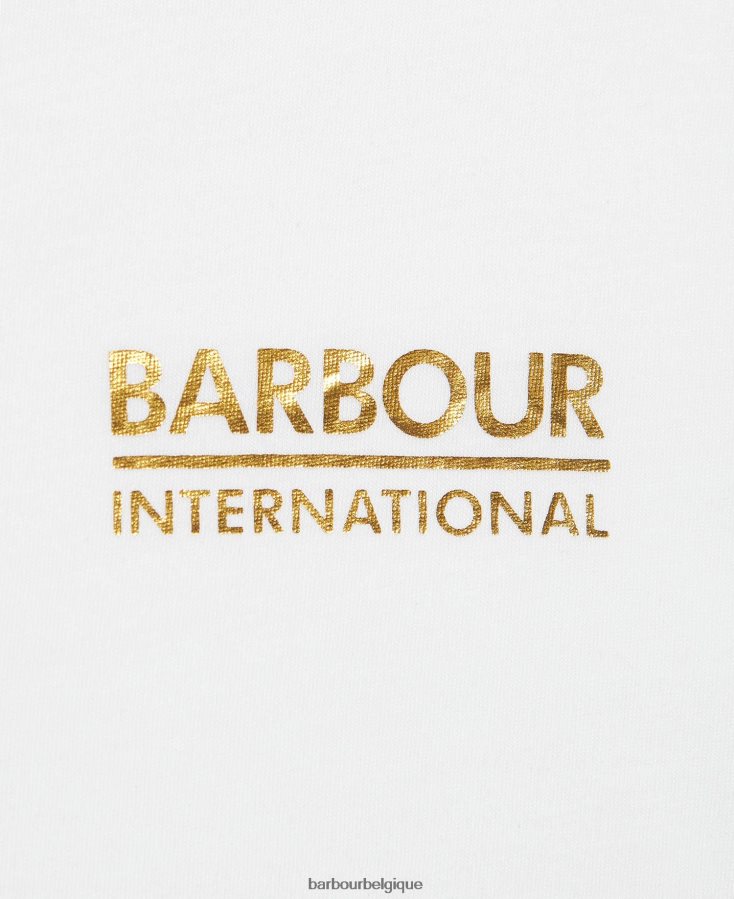 vêtements Barbour t-shirt kasuki blanc classique femmes T2L6ZP1748