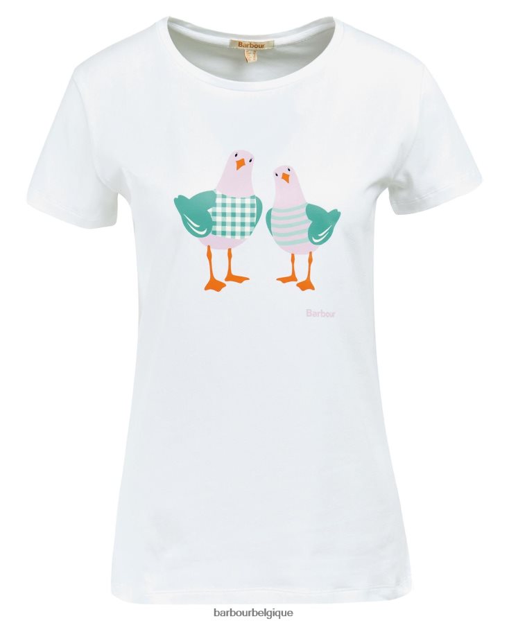 vêtements Barbour t-shirt melrose blanc classique femmes T2L6ZP1698