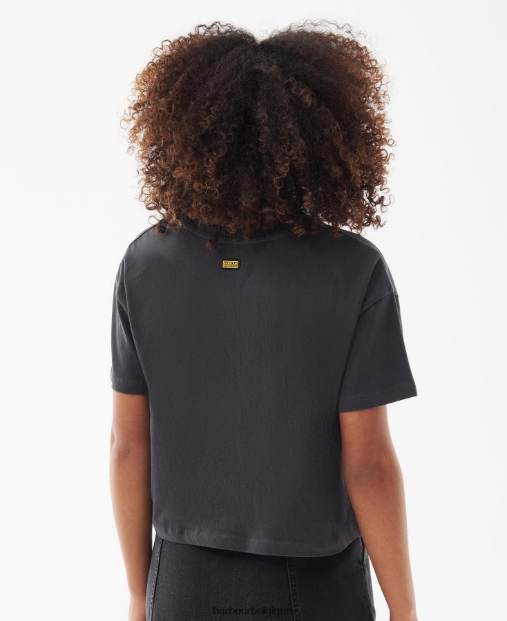 vêtements Barbour t-shirt âmes été noir femmes T2L6ZP1662