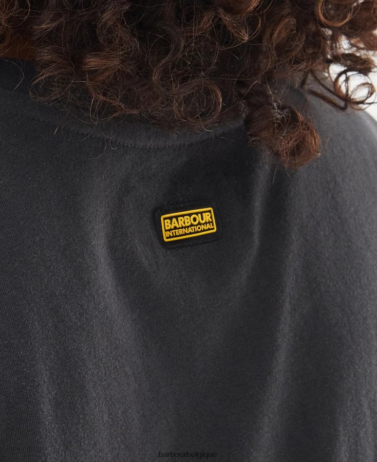 vêtements Barbour t-shirt âmes été noir femmes T2L6ZP1662