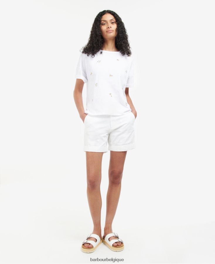 vêtements Barbour t-shirt nahla blanc classique femmes T2L6ZP1754