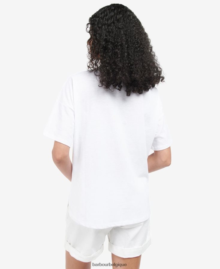 vêtements Barbour t-shirt nahla blanc classique femmes T2L6ZP1754