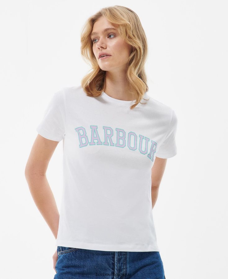 vêtements Barbour t-shirt northumberland blanc classique femmes T2L6ZP1680
