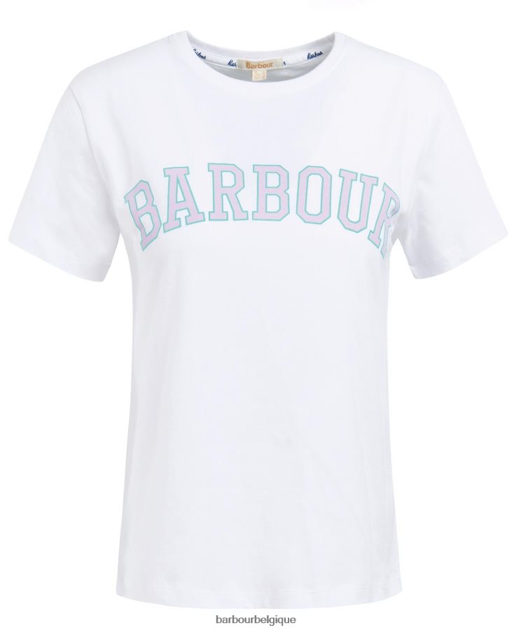 vêtements Barbour t-shirt northumberland blanc classique femmes T2L6ZP1680