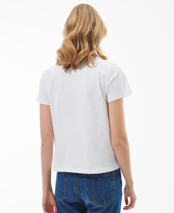 vêtements Barbour t-shirt northumberland blanc classique femmes T2L6ZP1680