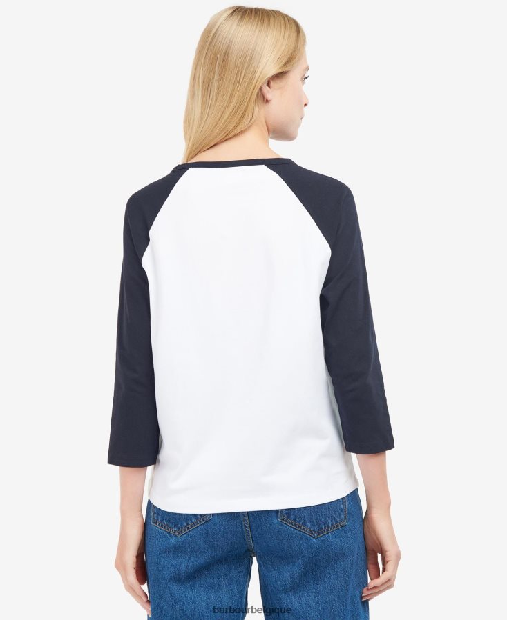 vêtements Barbour t-shirt northumberland poinçon blanc/rose femmes T2L6ZP1663