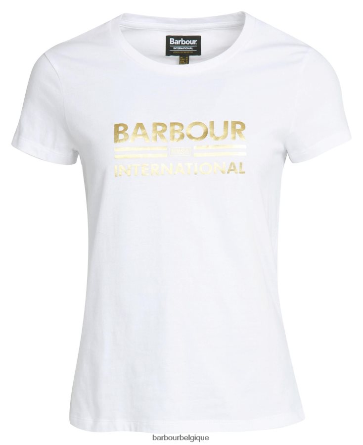 vêtements Barbour t-shirt originaux blanc femmes T2L6ZP1714