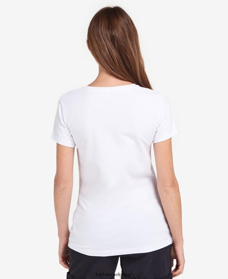 vêtements Barbour t-shirt otterburn marine/blanc femmes T2L6ZP1664