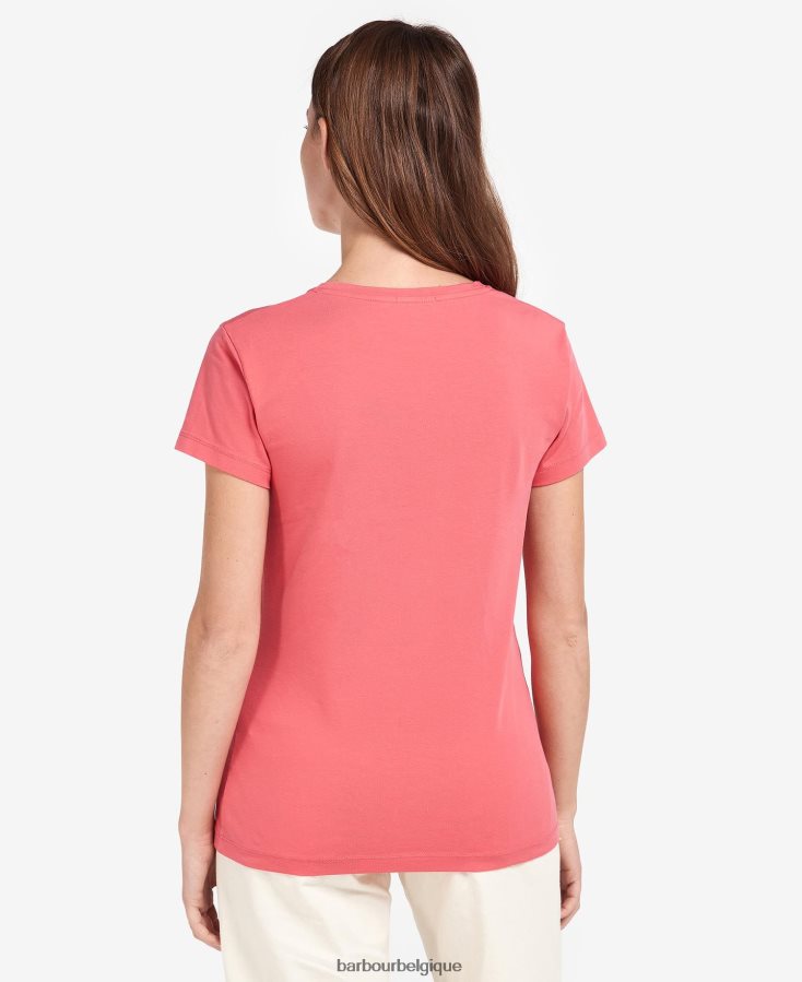 vêtements Barbour t-shirt otterburn marine/blanc femmes T2L6ZP1670