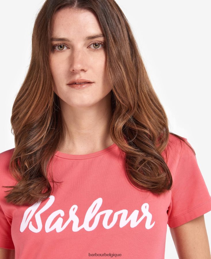 vêtements Barbour t-shirt otterburn marine/blanc femmes T2L6ZP1670