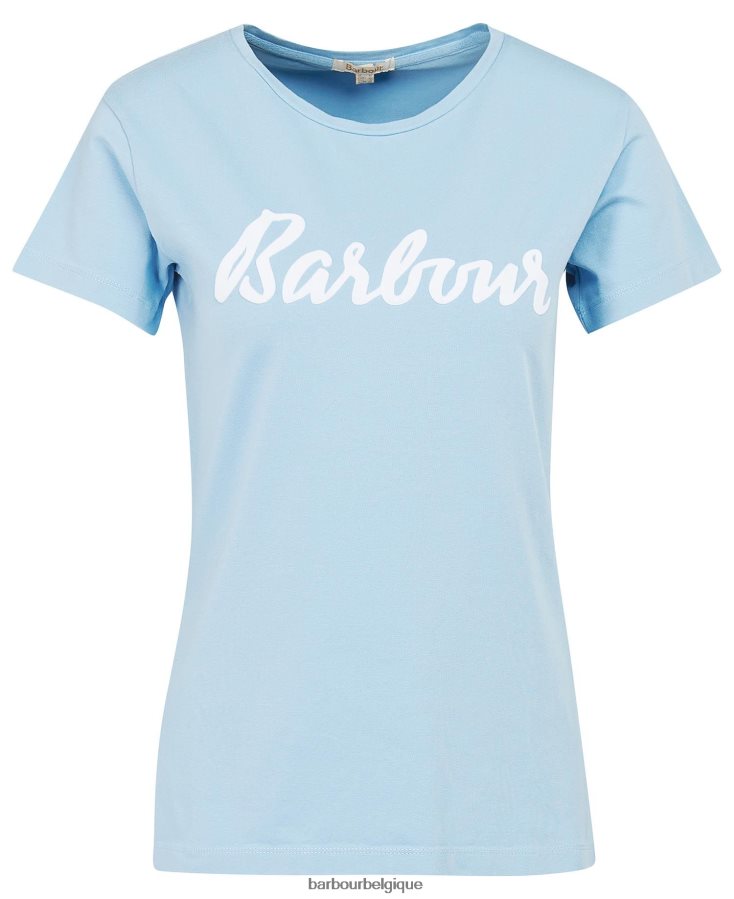 vêtements Barbour t-shirt otterburn marine/blanc femmes T2L6ZP1688