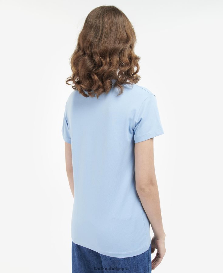 vêtements Barbour t-shirt otterburn marine/blanc femmes T2L6ZP1688