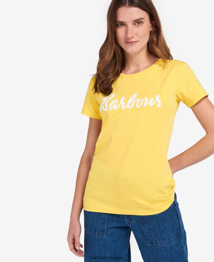 vêtements Barbour t-shirt otterburn marine/blanc femmes T2L6ZP1696