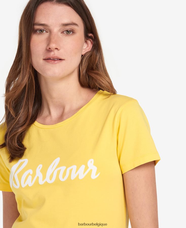 vêtements Barbour t-shirt otterburn marine/blanc femmes T2L6ZP1696